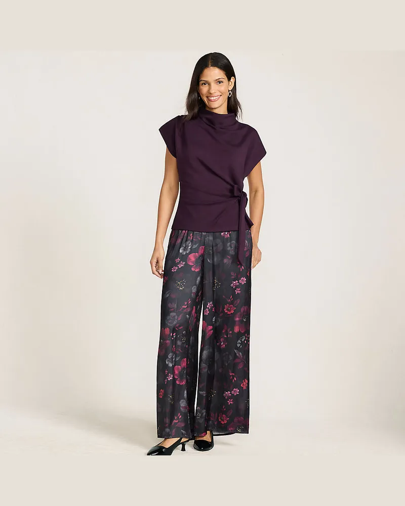 Lands' End Fließende Palazzohose, Damen, Größe petite, Rot, Polyester, by Rot