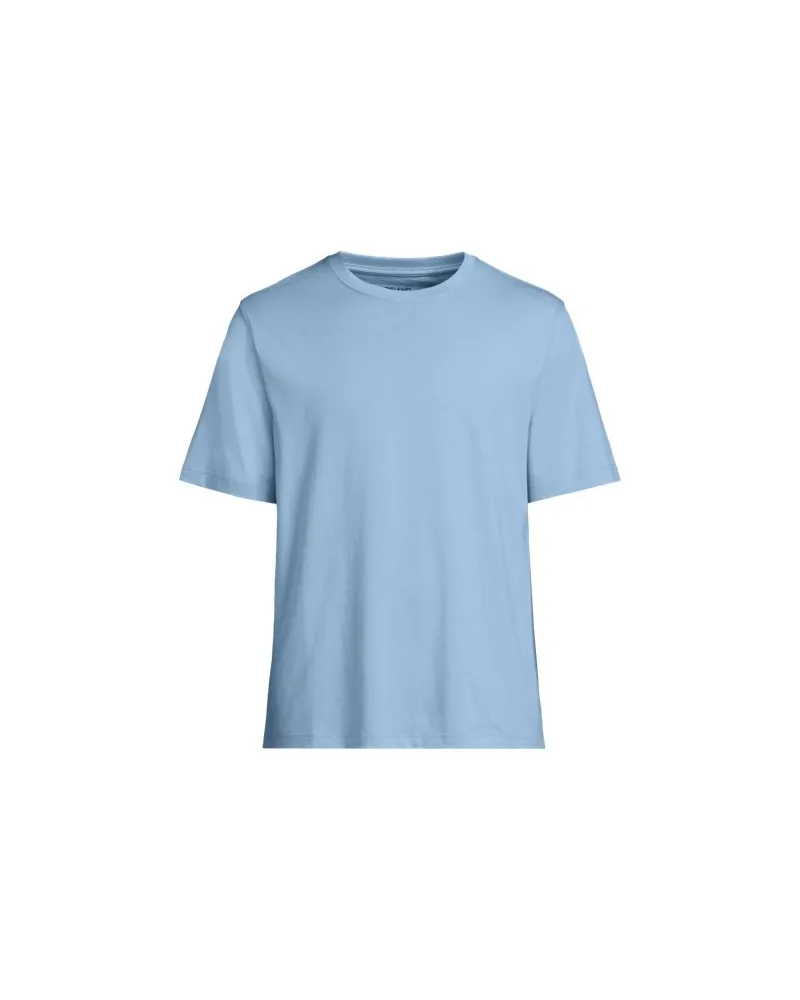 Lands' End Super-T Kurzarm-Shirt, Classic Fit, Herren, Größe:60 tall, Blau, Baumwolle, by Blau