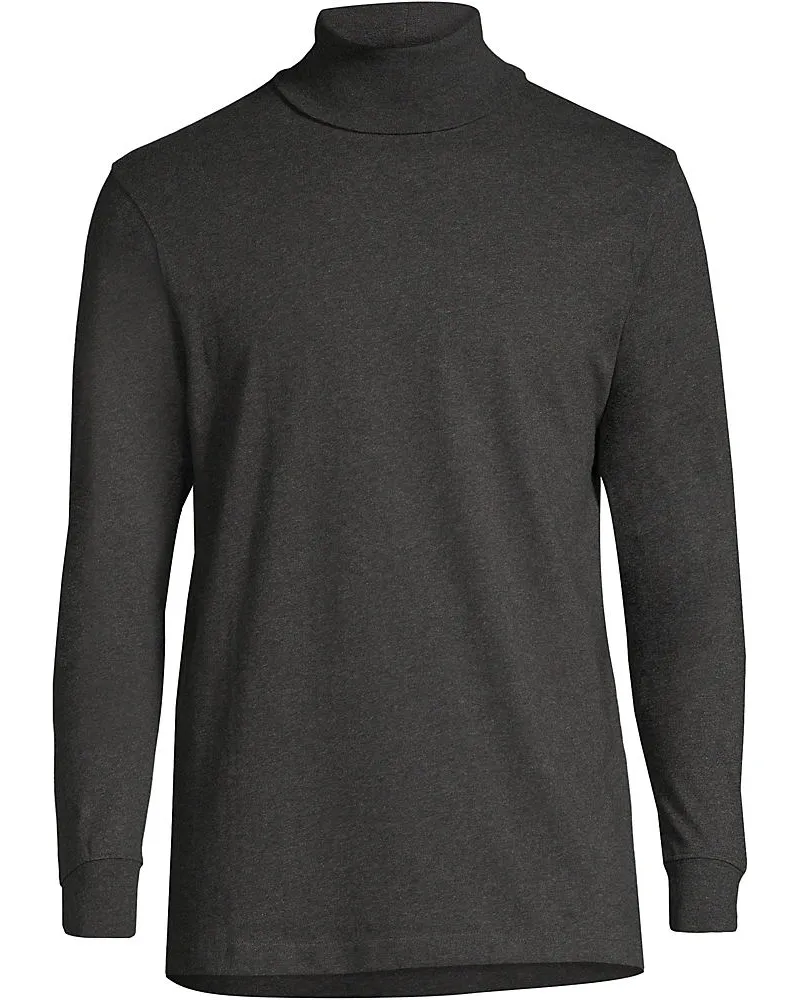 Lands' End Super-T Rollkragenshirt, Classic Fit, Herren, Größe tall, Schwarz, Baumwolle, by Schwarz