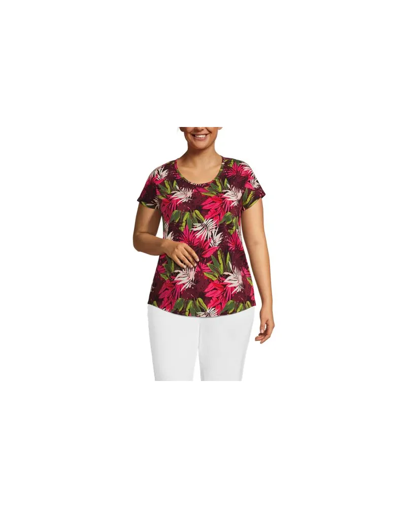 Lands' End Shirt aus Baumwolle/Modal-Mix mit Ballett-Ausschnitt, Damen, Größe plus, Pink, Baumwolle Modal, by Pink