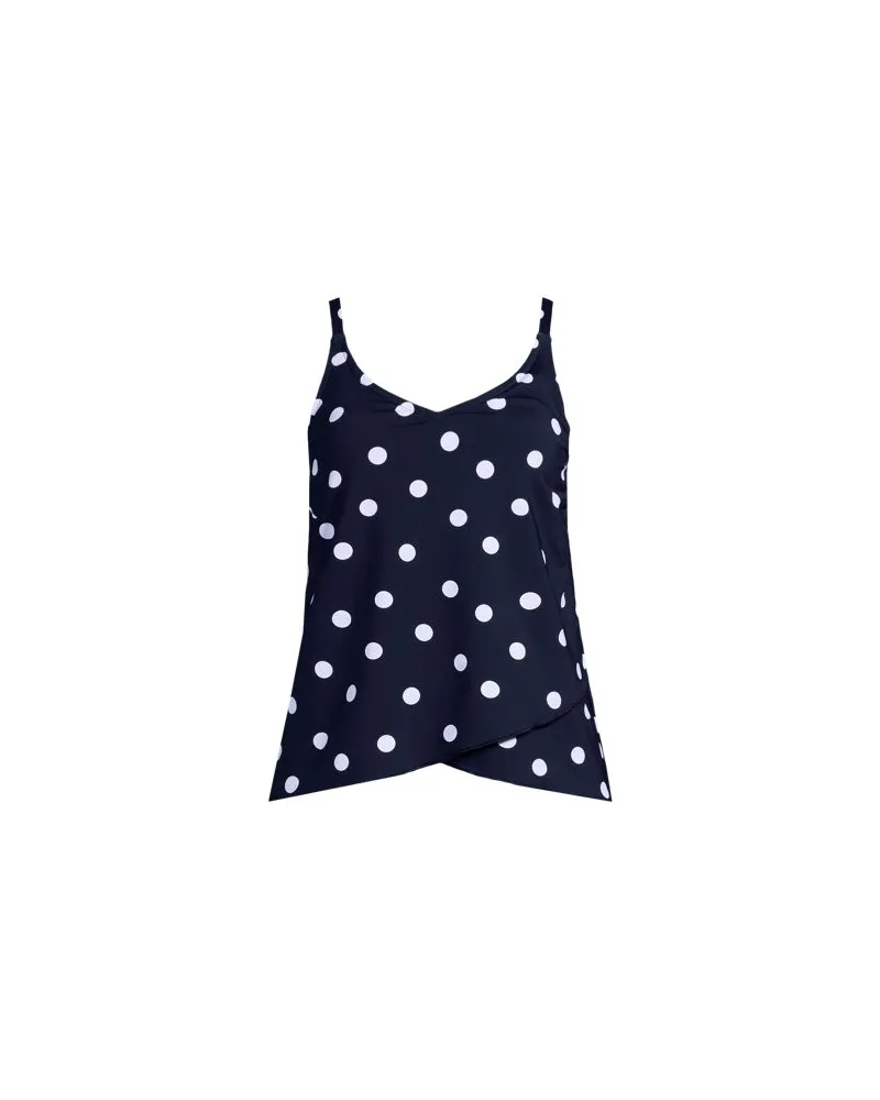 Lands' End Tankinitop mit Tulpensaum chlorresistent, Damen, Größe regular, Blau, Nylon-Mischung, by Blau