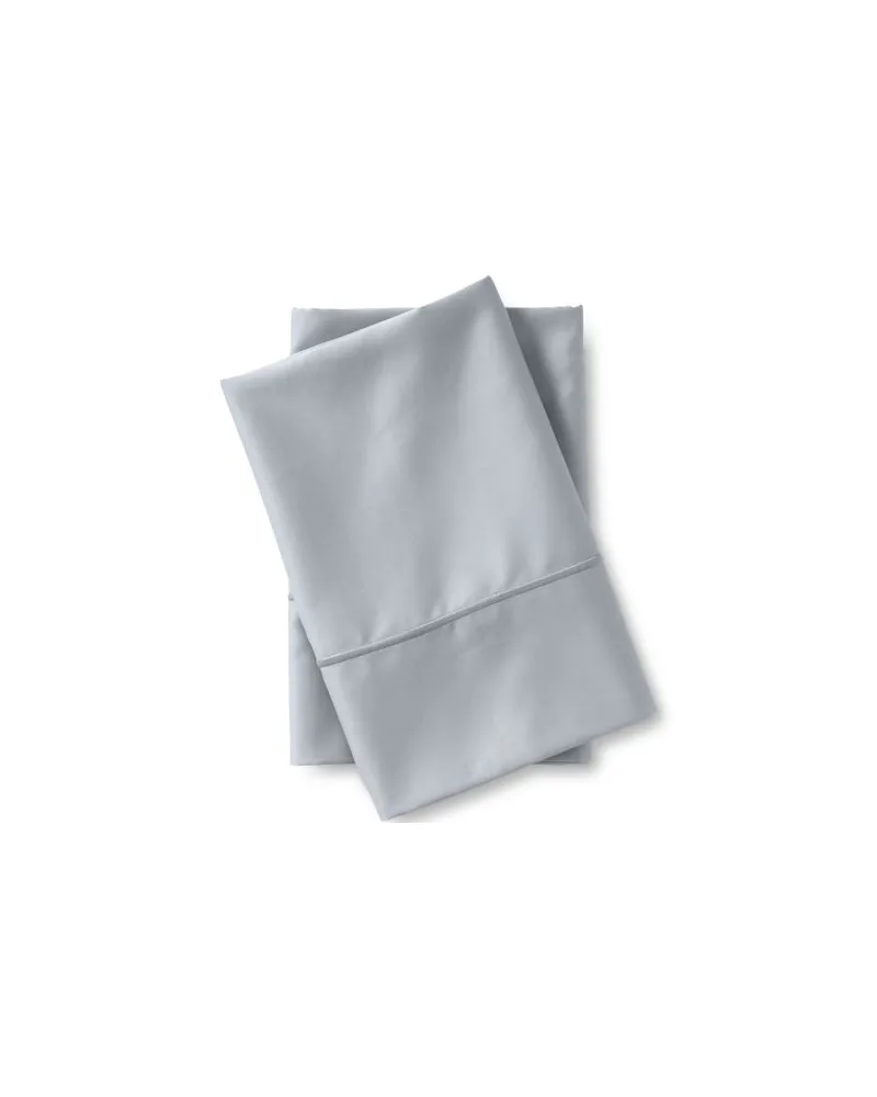 Lands' End Bügelfreier Supima Kissenbezug im 2er-Set, rechteckig, Damen, Größe:null regular, Grau, Baumwolle, by Grau