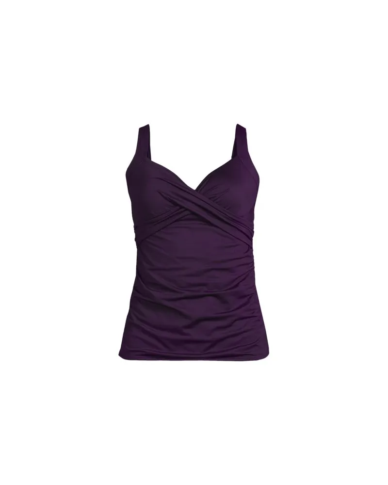 Lands' End Tankinitop CHLORRESISTENT mit V-Ausschnitt, Damen, Größe:34 regular, Lila, Nylon-Mischung, by Lila