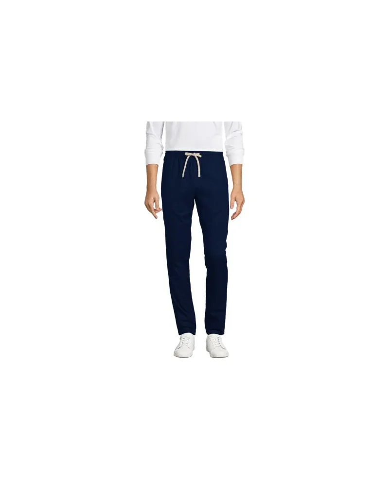 Lands' End Schlupfbund-Chino, Herren, Größe regular, Blau, Baumwolle/Leinen, by Blau