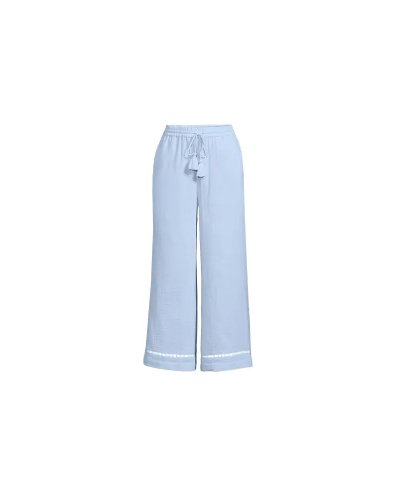 Lands' End 7/8-Schlupfhose aus Musselin, Damen, Größe:34 petite, Blau, Baumwolle, by Blau