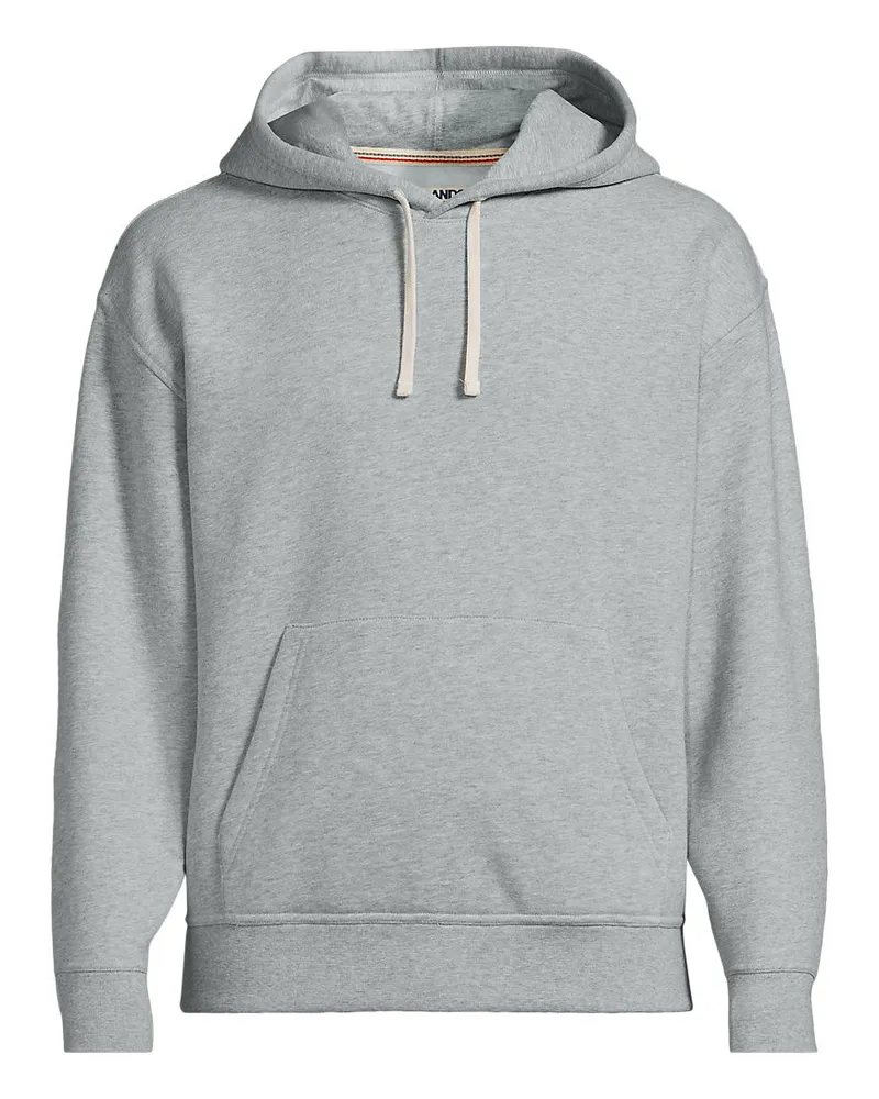 Lands' End Oversized Serious Sweats Kapuzen-Sweatshirt, Herren, Größe regular, Grau, Baumwoll-Mischung/Polyester-Mischung, by Grau