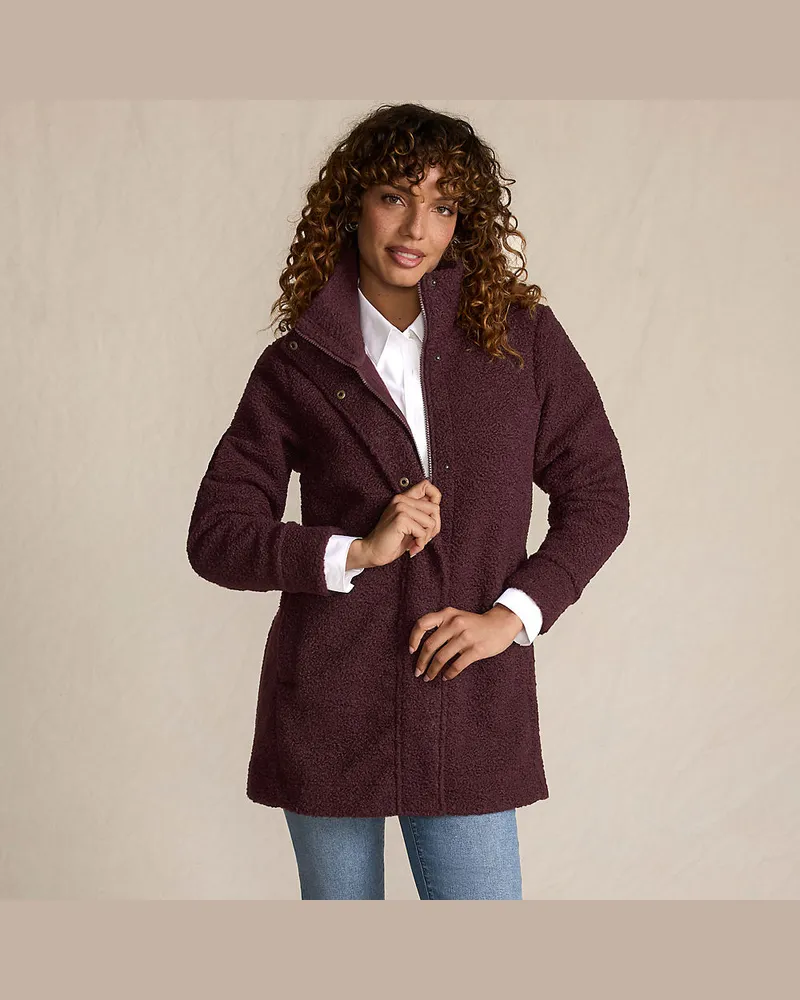 Lands' End Bouclé-Jacke, Damen, Größe regular, Rot, Polyester, by Rot