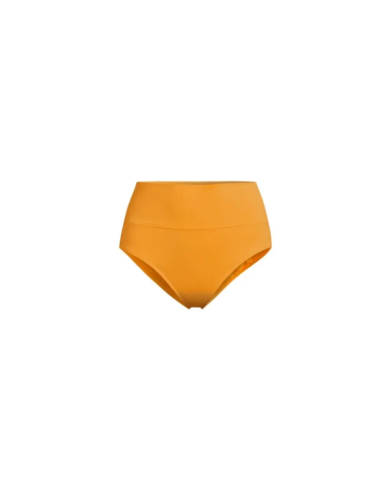 Lands' End Bikinihose zum Umschlagen, High Waist, Damen, Größe regular, Orange, Nylon-Mischung, by Orange