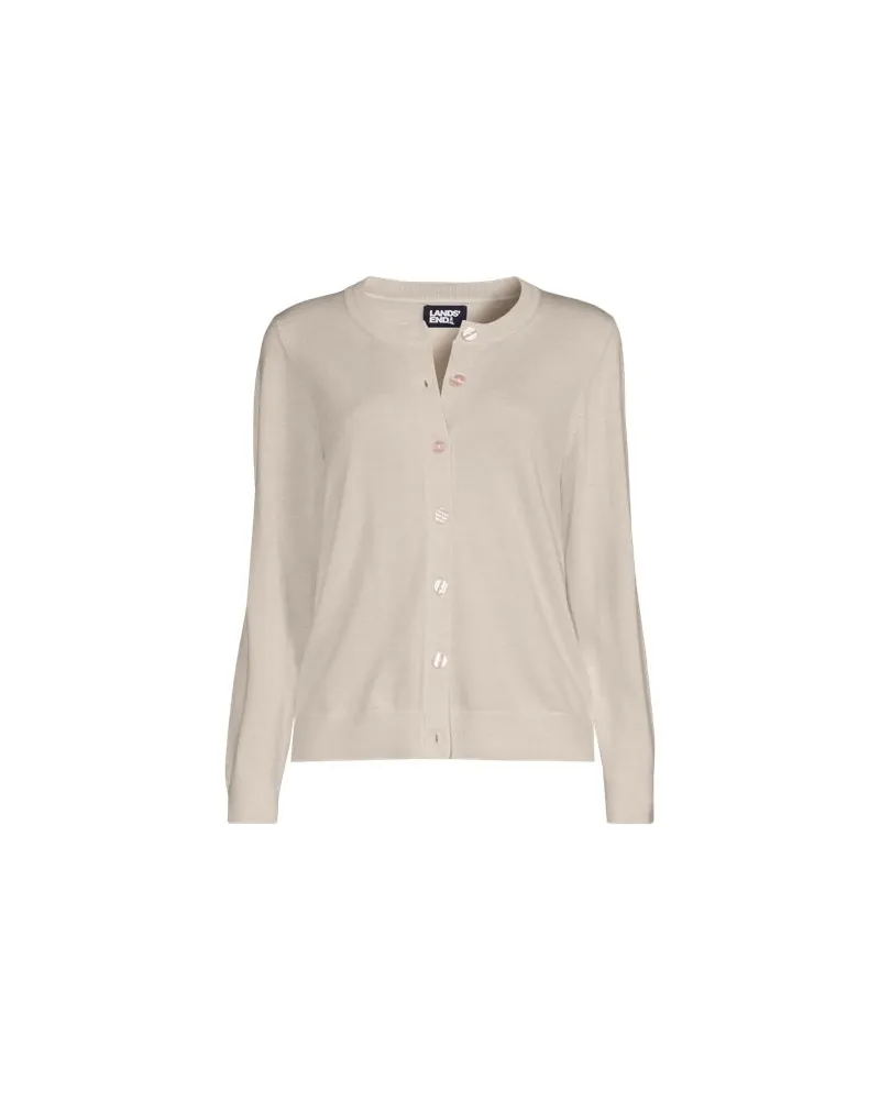Lands' End Merino-Cardigan, Damen, Größe petite, Weiß, Wolle, by Weiß