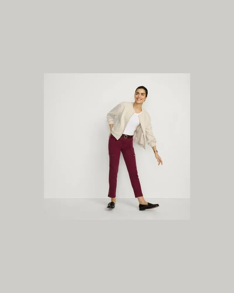 Lands' End Utility-Cargojeans, Damen, Größe petite, Rot, Baumwoll-Mischung, by Rot