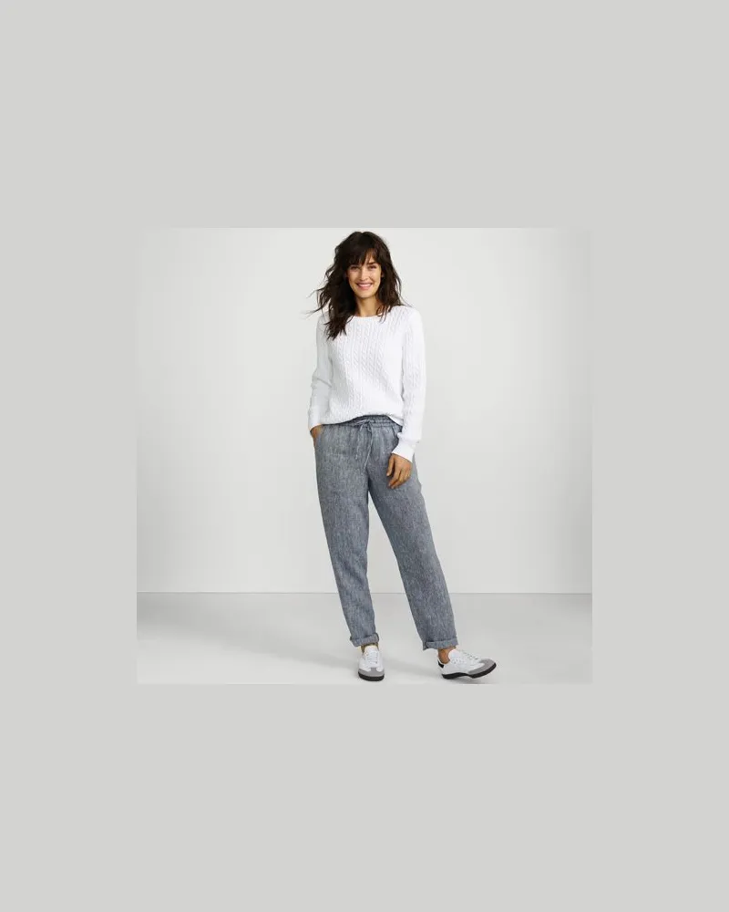 Lands' End Leinen-Jogginghose, Damen, Größe regular, Blau, Leinen, by Blau