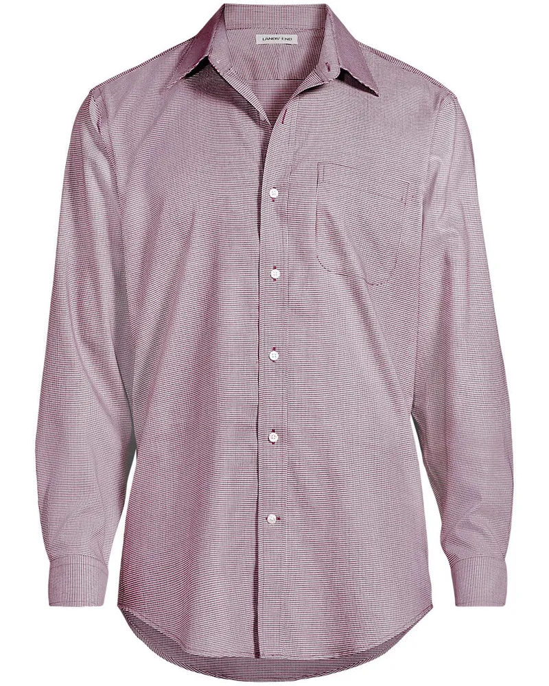 Lands' End CLASSIC FIT. Klassik-Kragen. Bügelleichtes Pinpointhemd, Herren, Größe regular, Rot, Baumwolle, by Rot