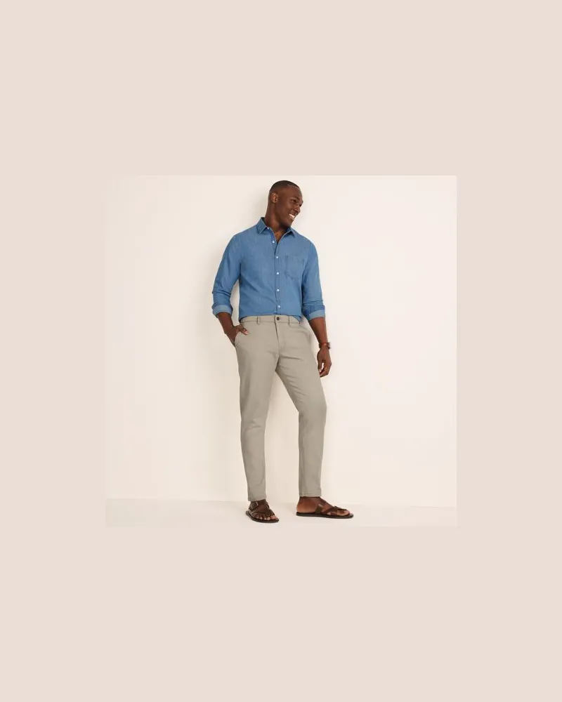 Lands' End Straight Fit Chinos mit Textur, Herren, Größe regular, Weiß, Baumwolle/Lyocell (Viskose)/Baumwoll-Mischung, by Weiß