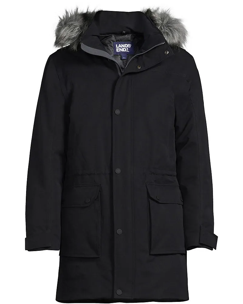 Lands' End EXPEDITIONS Daunenparka, Herren, Größe regular, Schwarz, Polyester, by Schwarz