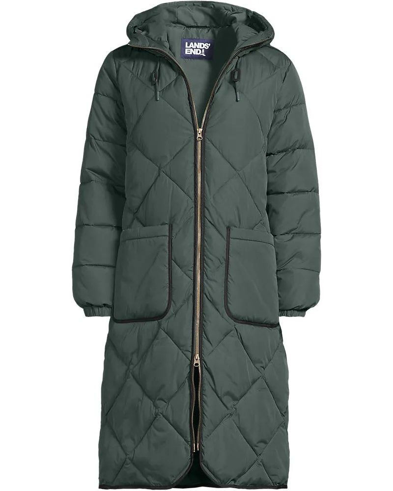 Lands' End Isolierter FeatherFreeâ„¢ Steppmantel, Damen, GrÃ¶ÃŸe plus, GrÃ¼n, Polyester, by Grã¼n