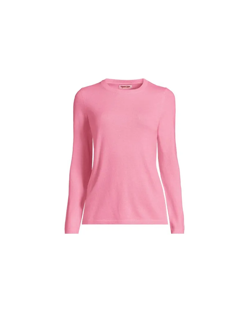 Lands' End Kaschmir-Pullover mit rundem Ausschnitt, Damen, Größe regular, Pink, Kaschmir, by Pink