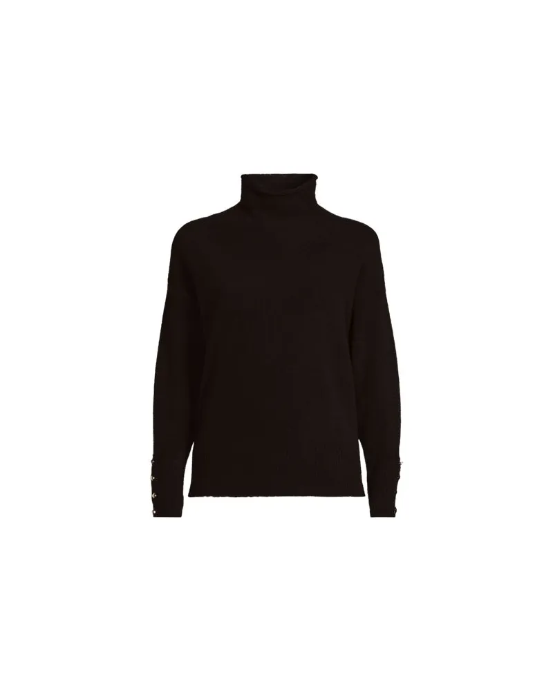Lands' End Softer Stehkragenpullover mit Ärmelknöpfen, Damen, Größe:32-34 regular, Braun, Polyacryl/Woll-Mischung/Nylon-Mischung, by Braun