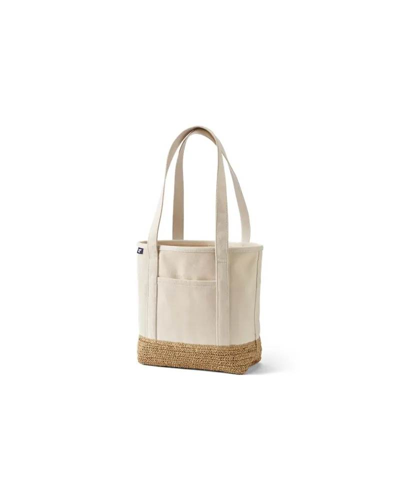 Lands' End Mittelgroße offene Canvastasche mit langen Griffen, Damen, Größe:null regular, Weiß, by Weiß