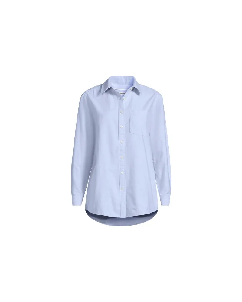 Lands' End Langarm Oxford-Hemd, Damen, Größe plus, Blau, Baumwolle, by Blau