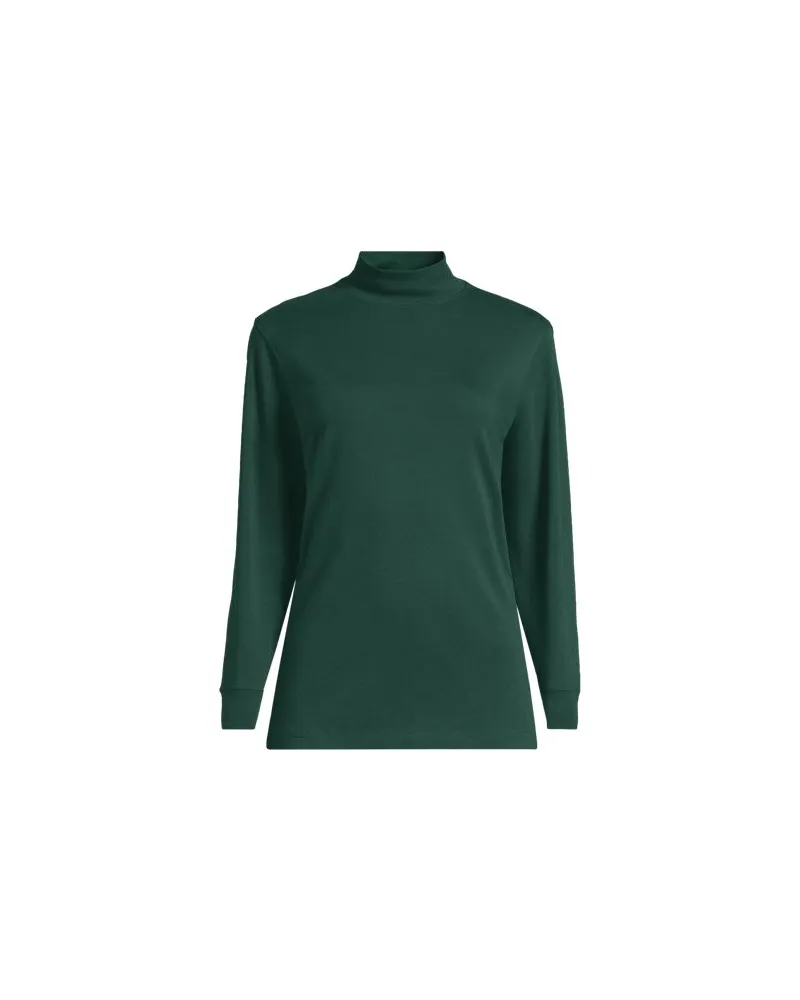 Lands' End Stehkragen-Shirt, Damen, Größe plus, Grün, Baumwolle, by Grün