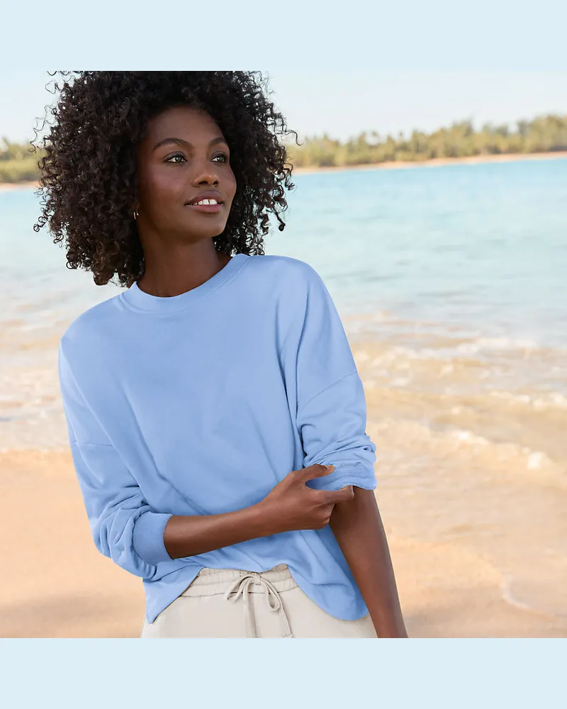 Lands' End Leichtes Sweatshirt, Damen, Größe petite, Blau, by Blau
