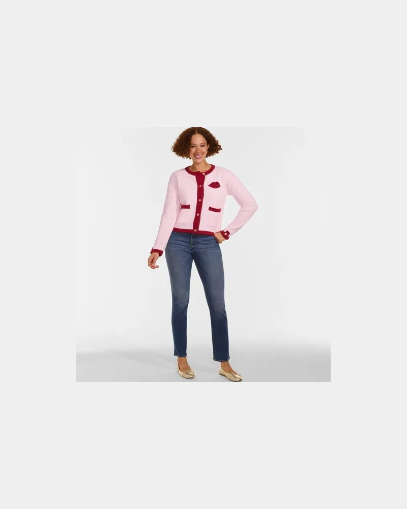 Lands' End Lulu Guinness Strickblazer, Damen, Größe:40-42 regular, Pink, by Lands' End Pink