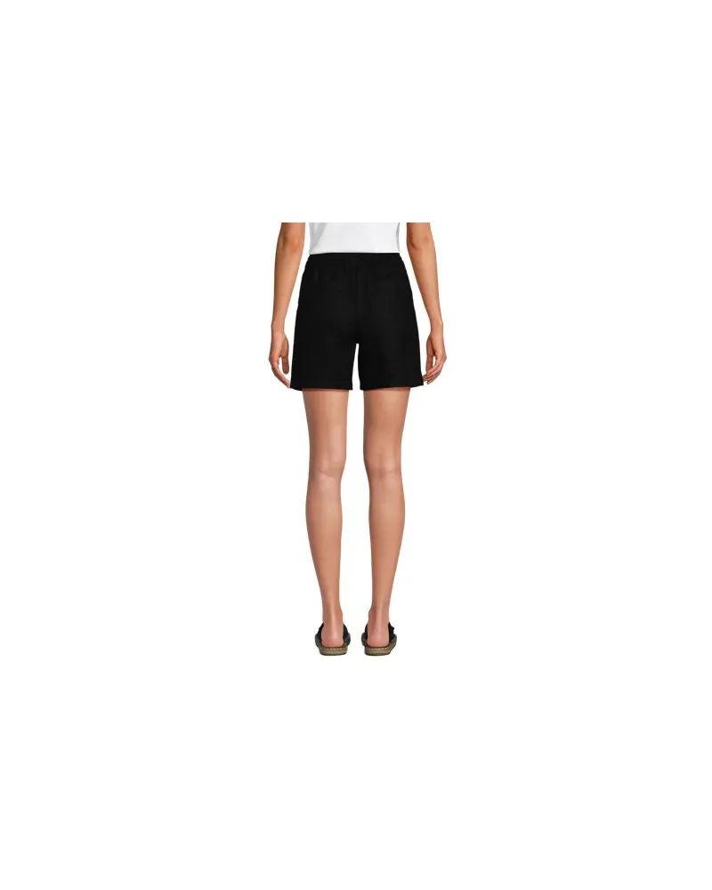 Lands' End Leinen-Schlupfshorts, Damen, Größe petite, Schwarz, Leinen, by Schwarz