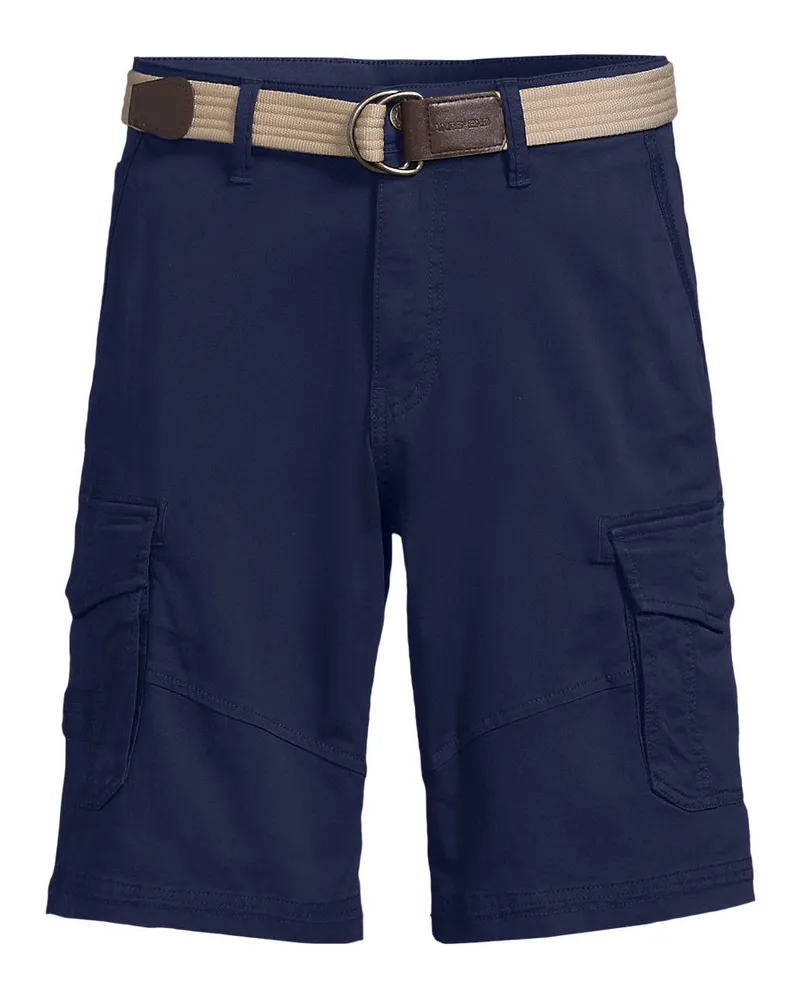 Lands' End Cargo-Shorts mit Gürtel, Herren, Größe regular, Blau, by Blau