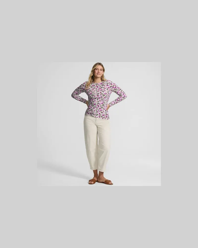 Lands' End Shirt aus Baumwolle/Modal-Mix mit Rundausschnitt, Damen, Größe petite, Weiß, Baumwolle Modal, by Weiß
