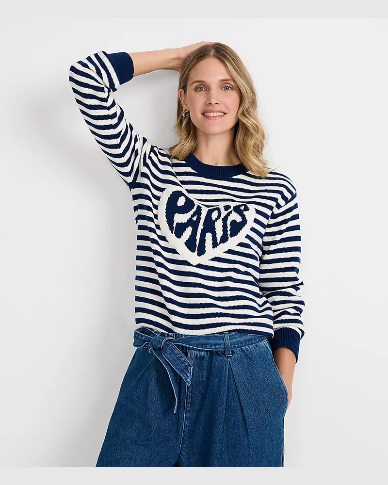 Lands' End Jacquard-Pullover DRIFTER, Damen, Größe regular, Sonstige, Baumwolle, by Sonstige