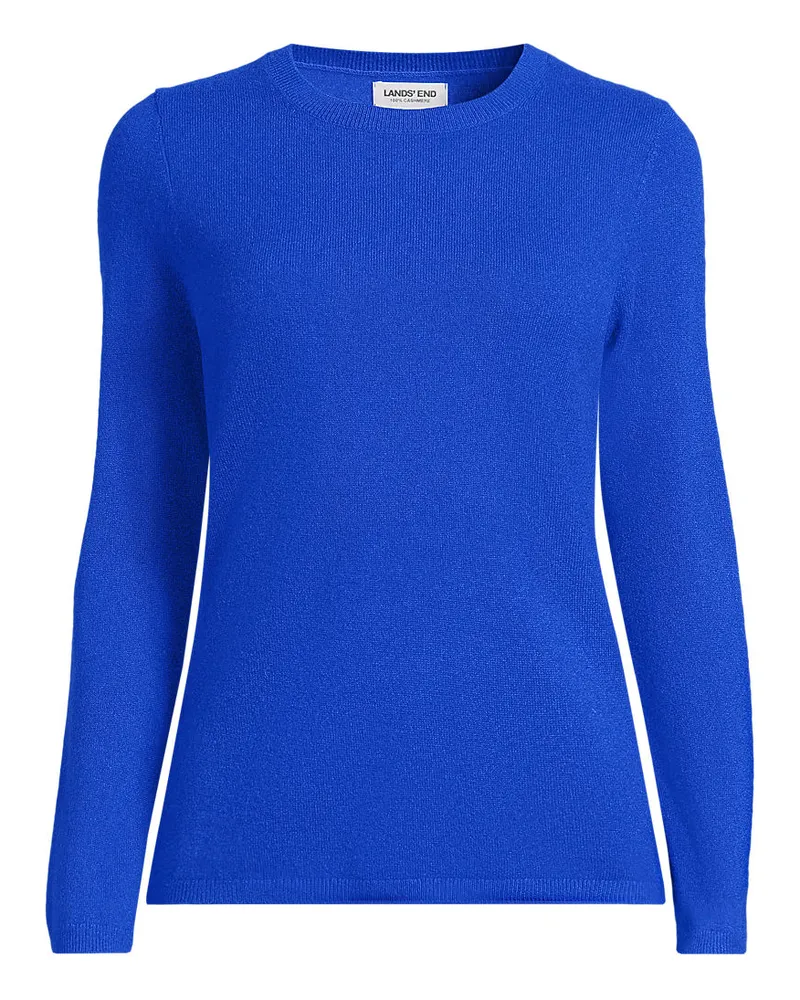 Lands' End Kaschmir-Pullover mit rundem Ausschnitt, Damen, Größe plus, Blau, Kaschmir, by Blau