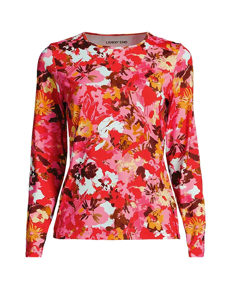 Lands' End Badeshirt, Damen, Größe regular, Rot, Nylon-Mischung, by Rot