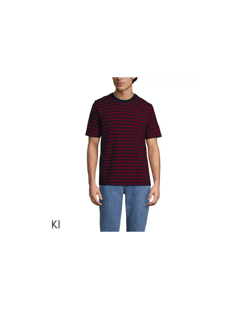 Lands' End Super-T Kurzarm-Shirt, Classic Fit, Herren, Größe regular, Blau, Baumwolle, by Blau