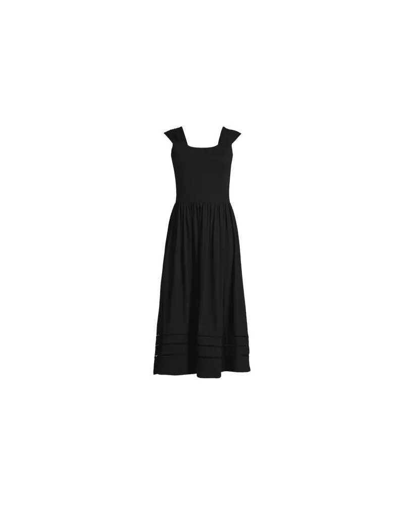 Lands' End Midikleid aus Baumwolle/Modal-Mix, Damen, Größe regular, Schwarz, Baumwolle Modal, by Schwarz