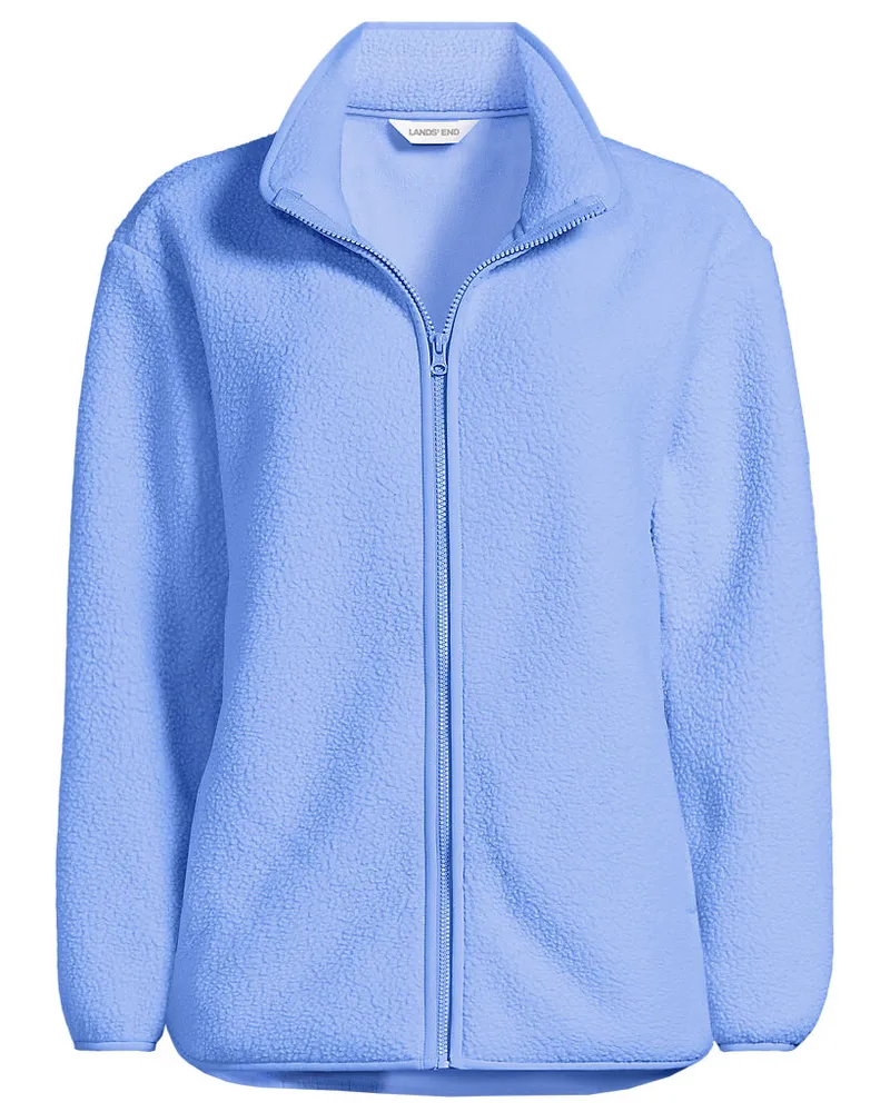 Lands' End Teddyfleece-Jacke mit ReiÃŸverschluss, Damen, GrÃ¶ÃŸe regular, Blau, Polyester, by Blau
