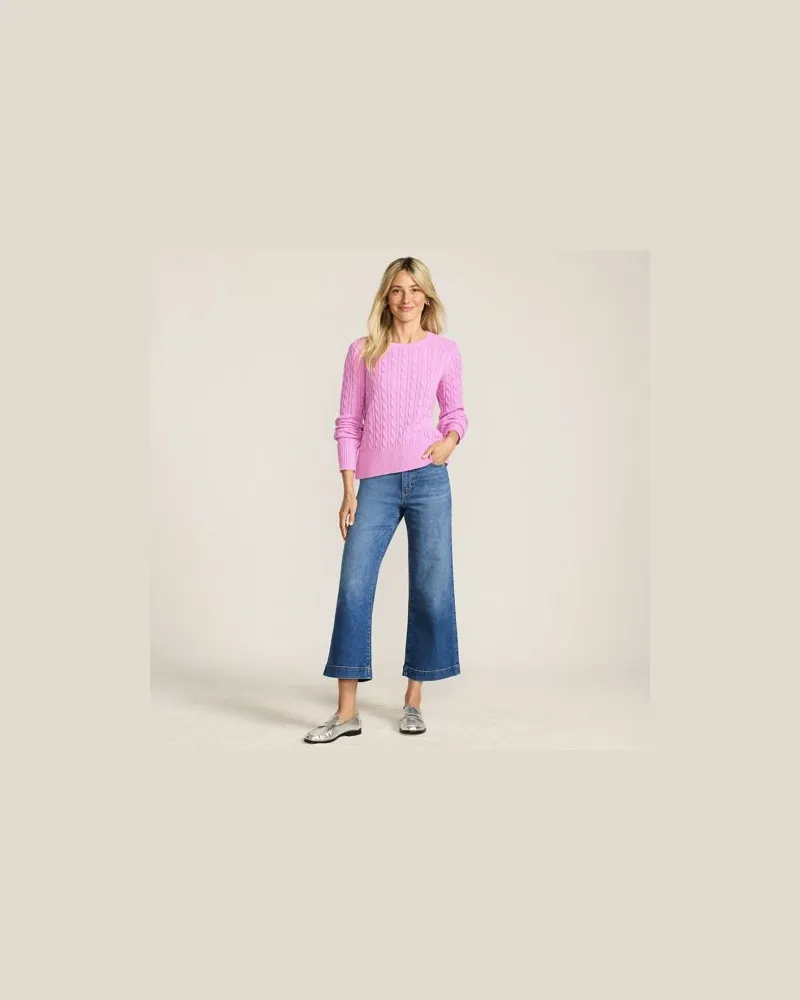 Lands' End Recover Culotte-Jeans High Waist, Damen, Größe regular, Blau, Baumwolle/Elasthan, by Blau