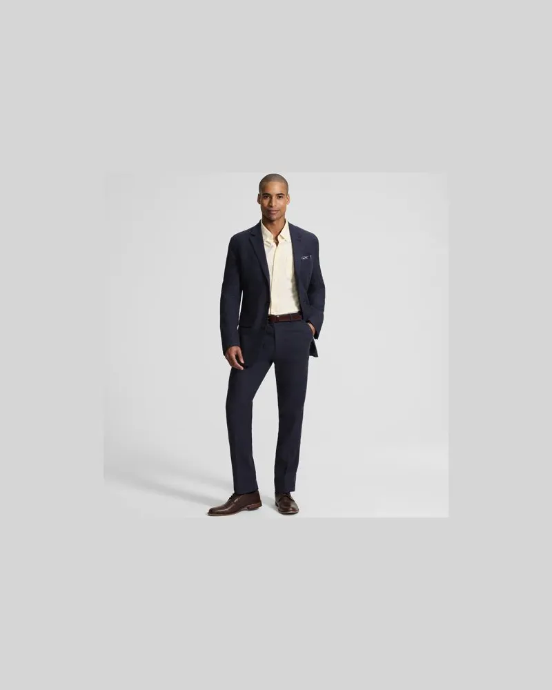 Lands' End Classic Fit Business-Hose aus Leinenmix, Herren, Größe regular, Blau, Leinen/Baumwoll-Mischung/Viskose-Mischung, by Blau