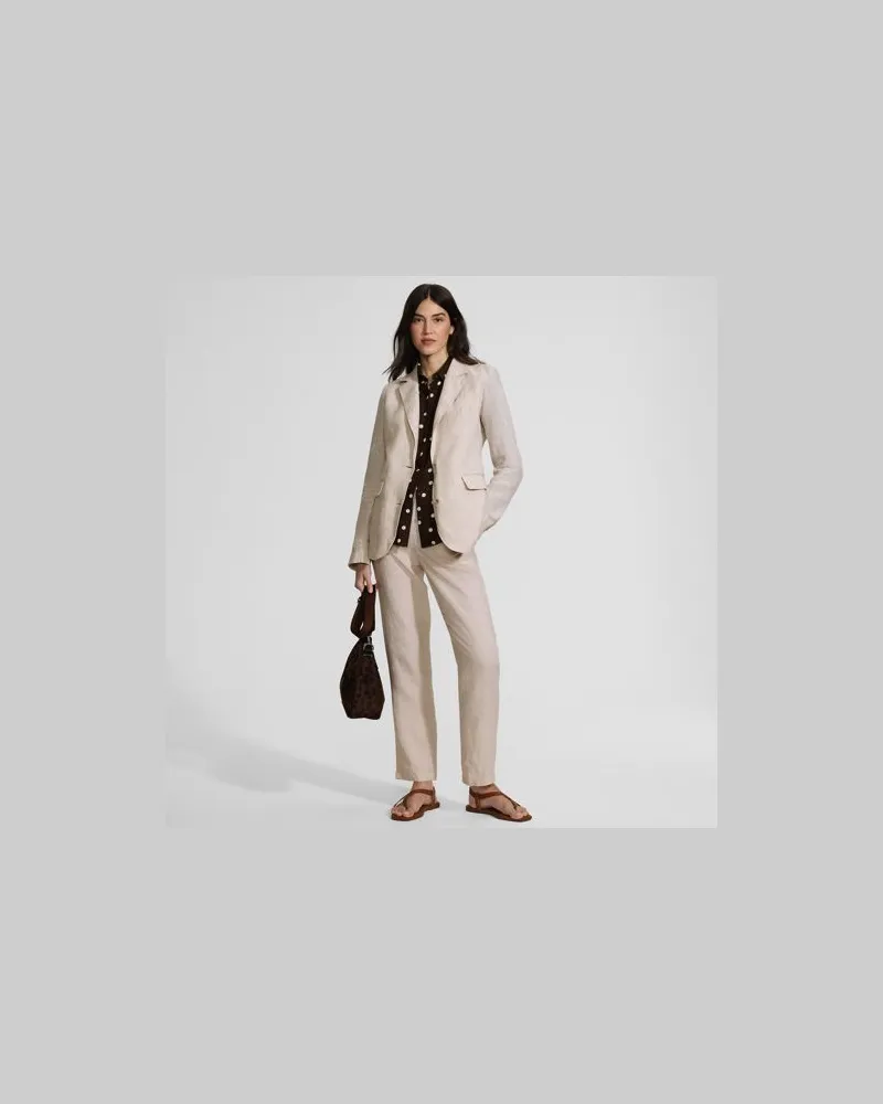 Lands' End Premium Reinleinen-Blazer, Damen, Größe regular, Weiß, Leinen, by Weiß