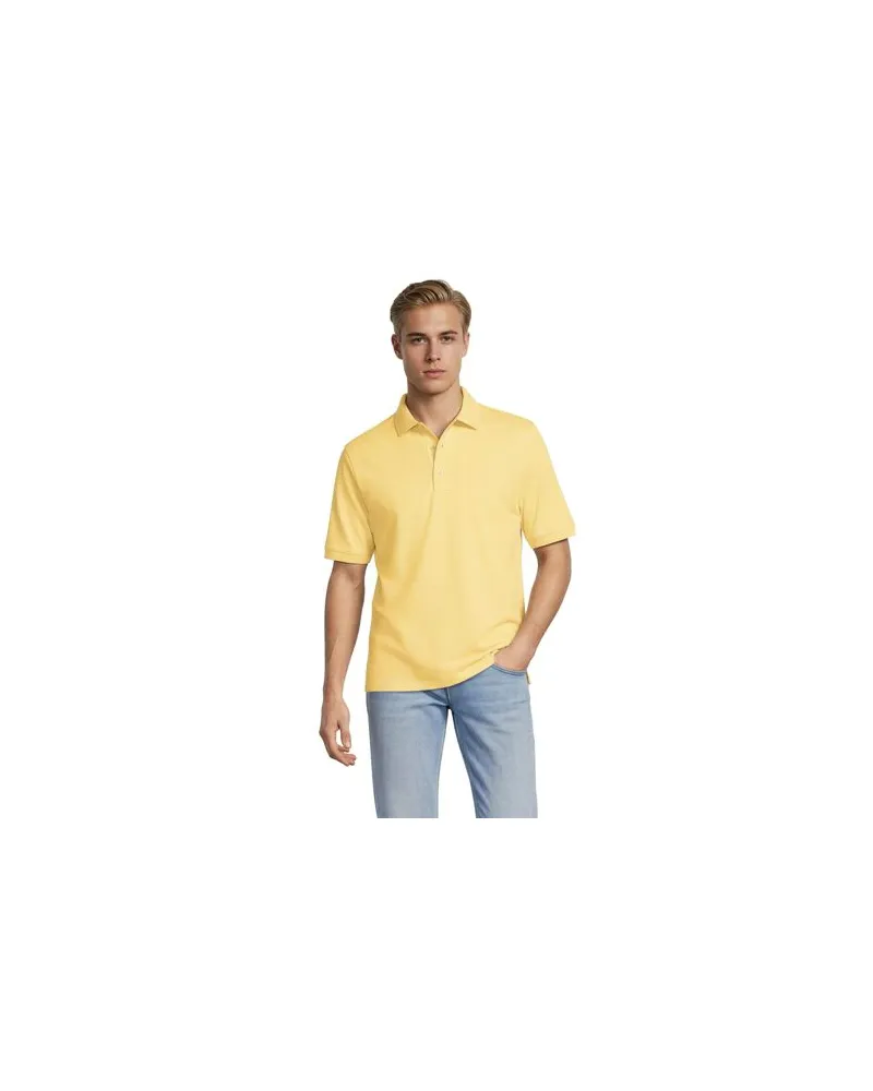 Lands' End Supima Kurzarm-Polo, Classic Fit, Herren, Größe:60 regular, Gelb, Baumwolle, by Gelb
