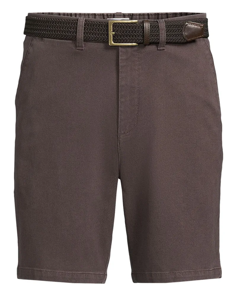 Lands' End Chino-Shorts mit Textur und Gürtel, Herren, Größe regular, Braun, Baumwolle/Lyocell (Viskose)/Baumwoll-Mischung, by Braun