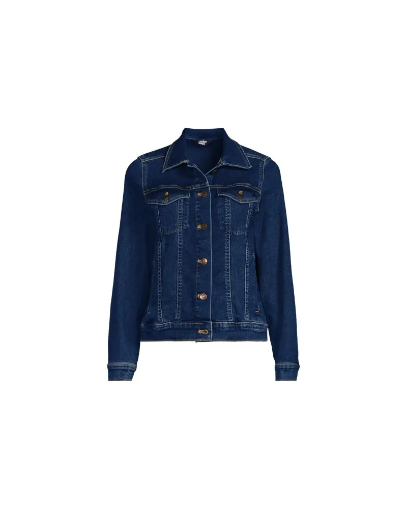 Lands' End Jeansjacke, Damen, Größe regular, Blau, Baumwolle/Elasthan/Polyester, by Blau