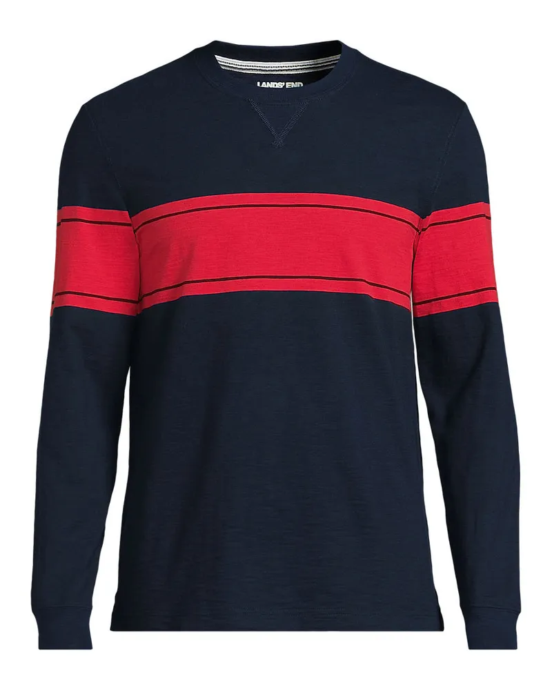 Lands' End Flammgarn-Shirt aus reiner Baumwolle, Herren, Größe regular, Blau, Baumwolle, by Blau