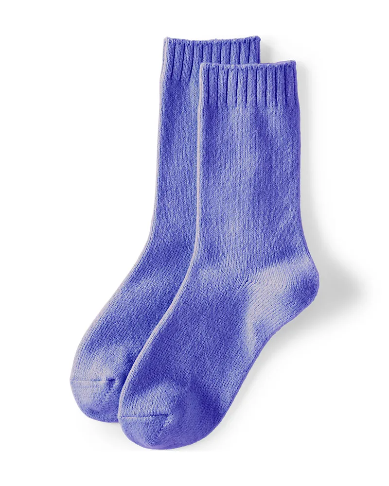 Lands' End CashTouch Socken, Damen, Größe:null regular, Blau, by Blau
