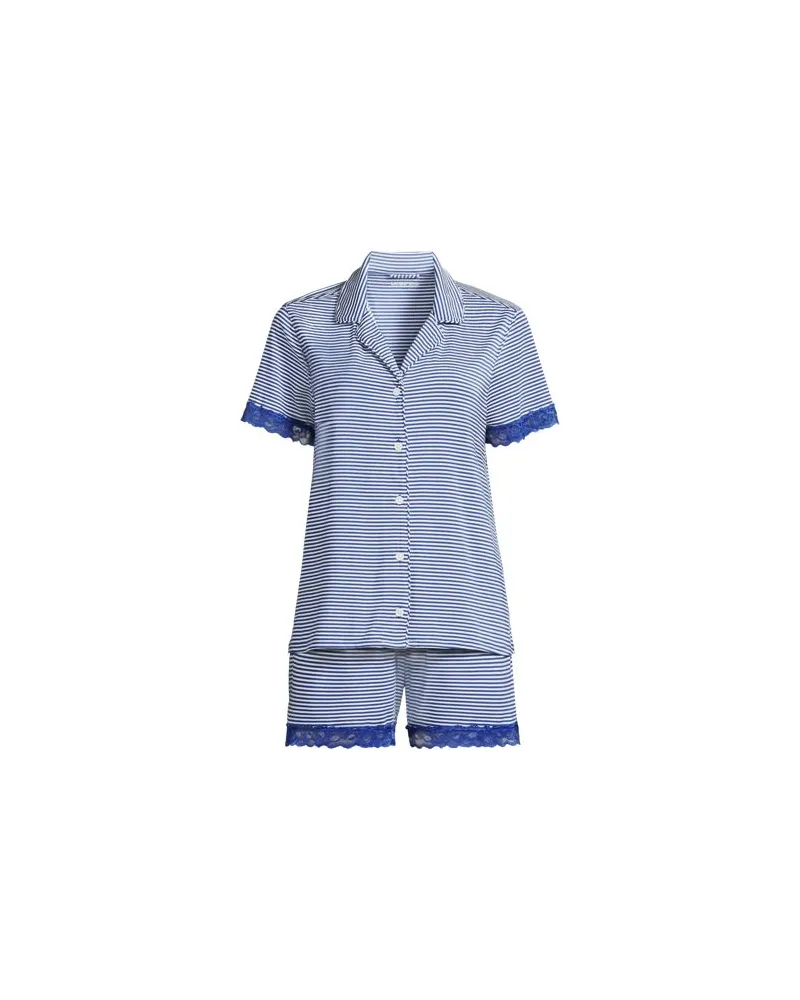 Lands' End Pyjama-Set mit Shorts und Cooling-Finish, Damen, Größe plus, Blau, by Blau