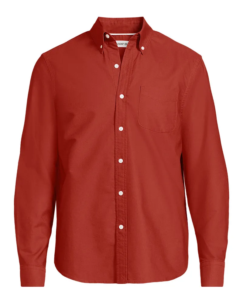 Lands' End Oxford-Hemd Sail Rigger Classic Fit, Herren, Größe regular, Orange, Baumwolle, by Orange