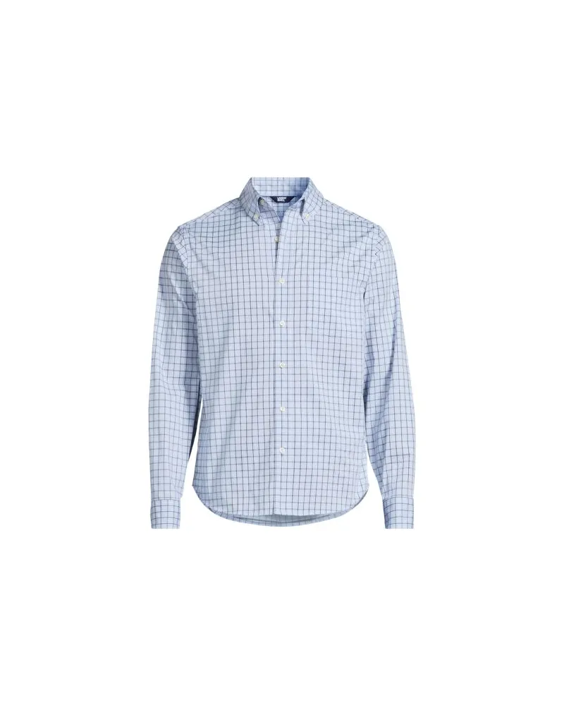 Lands' End Ultimativ-Hemd, Tailored Fit, Herren, Größe:56-58 regular, Blau, Elasthan/Baumwoll-Mischung/Polyester-Mischung, by Blau
