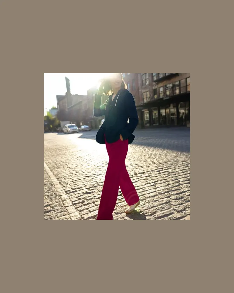 Lands' End Webhose mit seitlichem Streifenn, Damen, Größe:44-46 petite, Rot, Polyester/Polyester-Mischung, by Rot