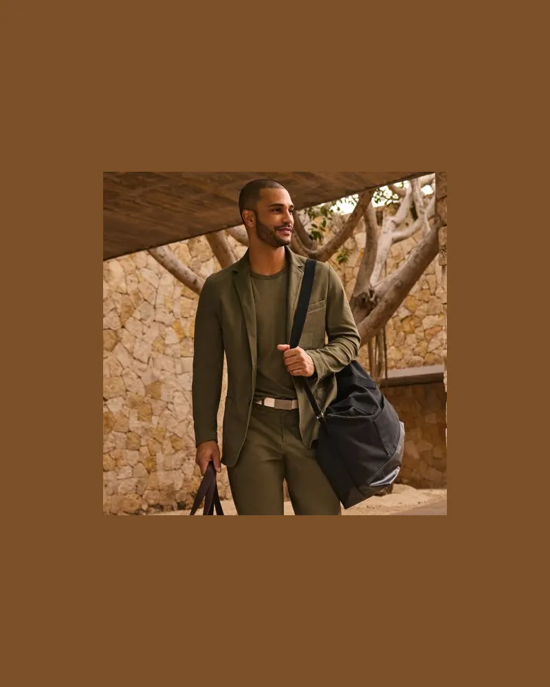 Lands' End Ultimativ-Sakko, Herren, Größe regular, Grün, Baumwoll-Mischung/Polyester-Mischung, by Grün