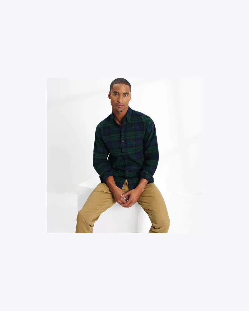 Lands' End Flanellhemd, Classic Fit, Herren, Größe:60 regular, Grün, Baumwolle, by Grün