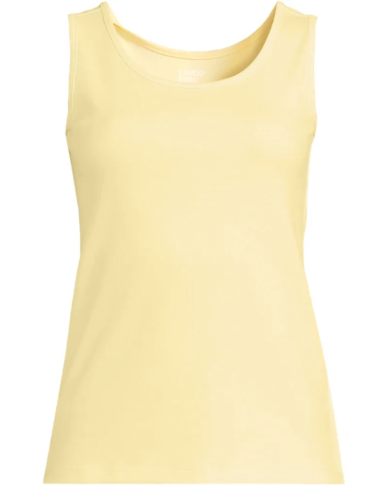 Lands' End Baumwoll-Top, Damen, Größe regular, Gelb, Baumwolle, by Gelb